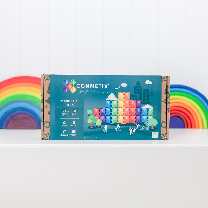 Costruzione magnetica CONNETIX® Rainbow Rectangle Pack 18 pezzi Costruzione magnetica CONNETIX® Rainbow Rectangle Pack 18 pezzi