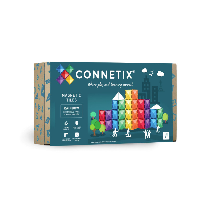 Costruzione magnetica CONNETIX® Rainbow Rectangle Pack 18 pezzi Costruzione magnetica CONNETIX® Rainbow Rectangle Pack 18 pezzi