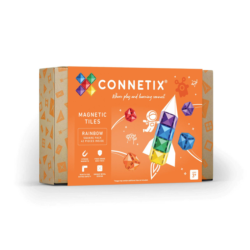 Costruzione magnetica CONNETIX® Rainbow Square Pack 42 pezzi Costruzione magnetica CONNETIX® Rainbow Square Pack 42 pezzi