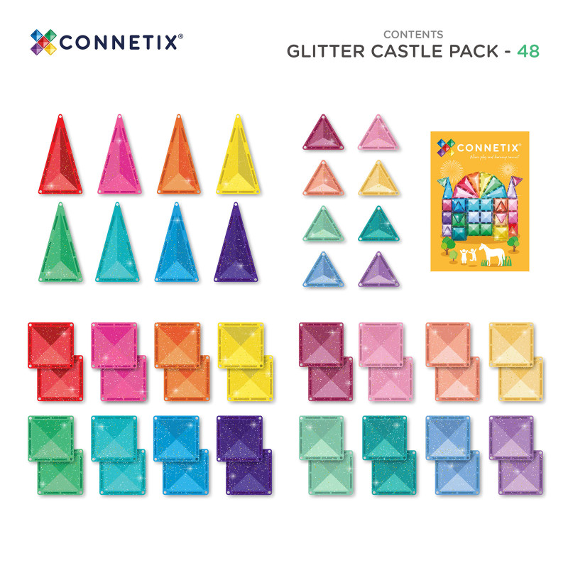 Costruzione magnetica CONNETIX® Glitter Castle Pack 48 pezzi Costruzione magnetica CONNETIX® Glitter Castle Pack 48 pezzi