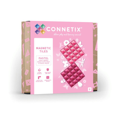 CONNETIX® Basi magnetiche Pastel Pink & Berry – 2 pezzi