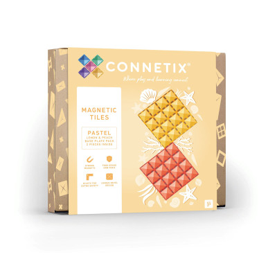 CONNETIX® Basi magnetiche Pastel Lemon & Peach – 2 pezzi