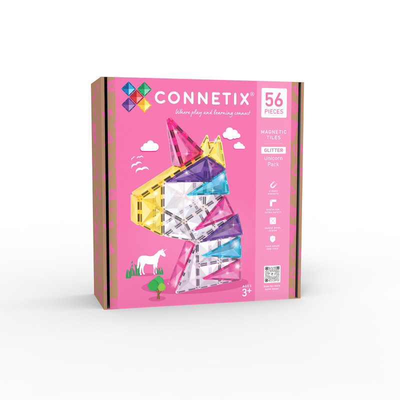 Costruzione magnetica CONNETIX® Glitter Unicorn Pack 56 pezzi