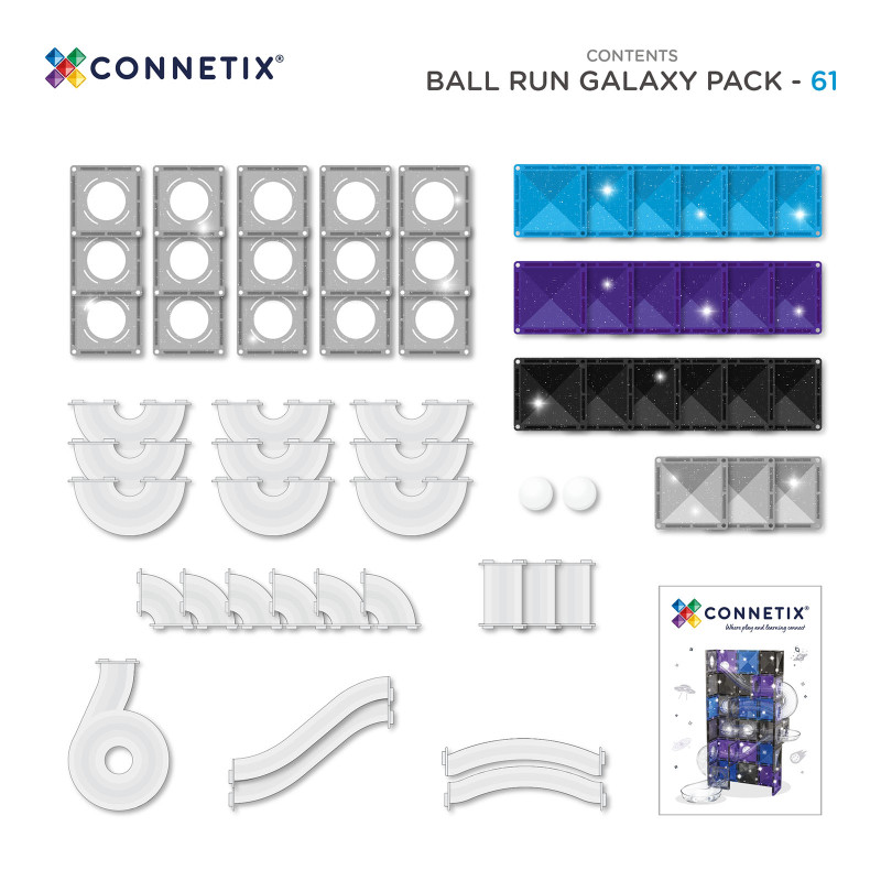 Costruzione magnetica CONNETIX® Ball Run Galaxy Pack 61 pezzi