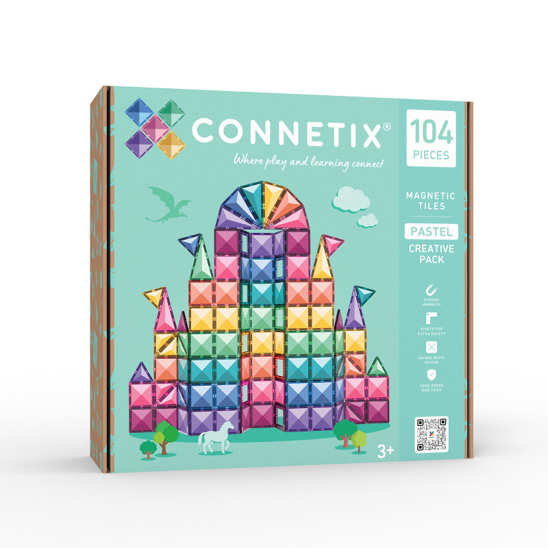 Costruzione magnetica CONNETIX® Pastel Creative Pack 104 pezzi