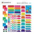 Costruzione magnetica CONNETIX® Bright Mega Pack 202 pezzi
