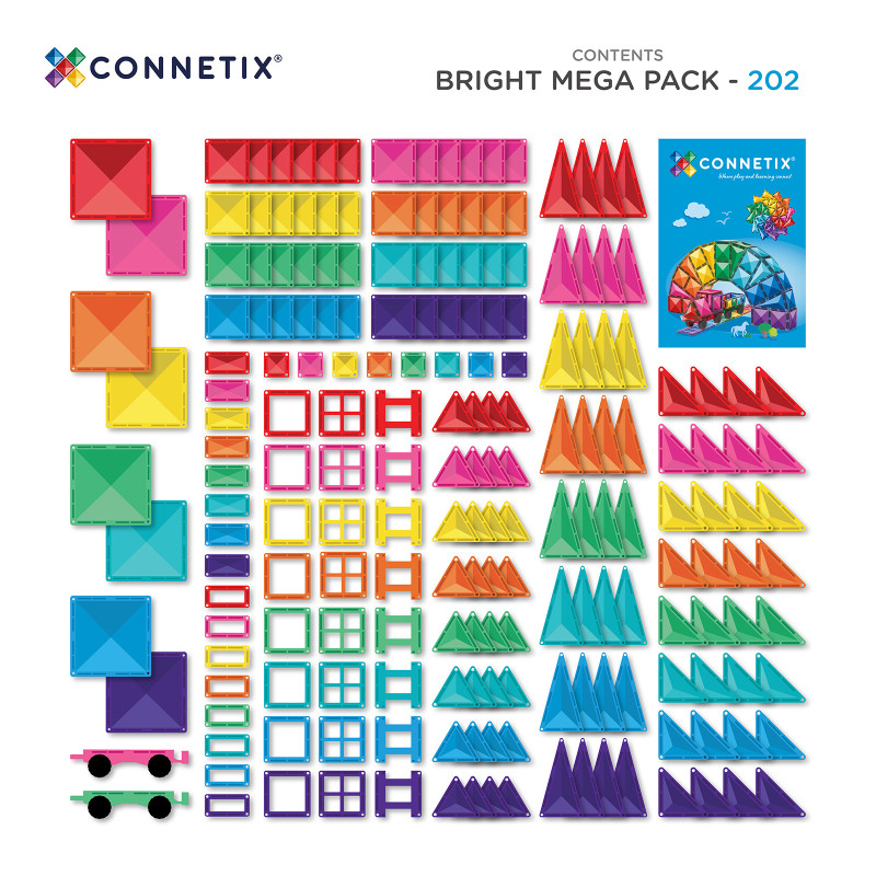 Costruzione magnetica CONNETIX® Bright Mega Pack 202 pezzi
