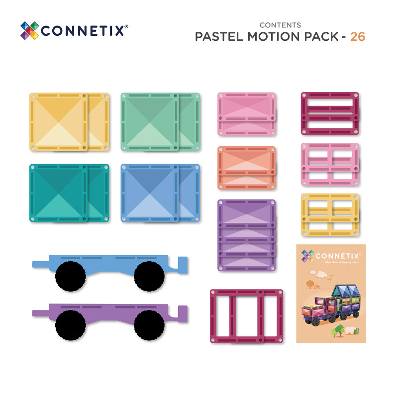 Costruzione magnetica CONNETIX® Pastel Motion Pack 26 pezzi