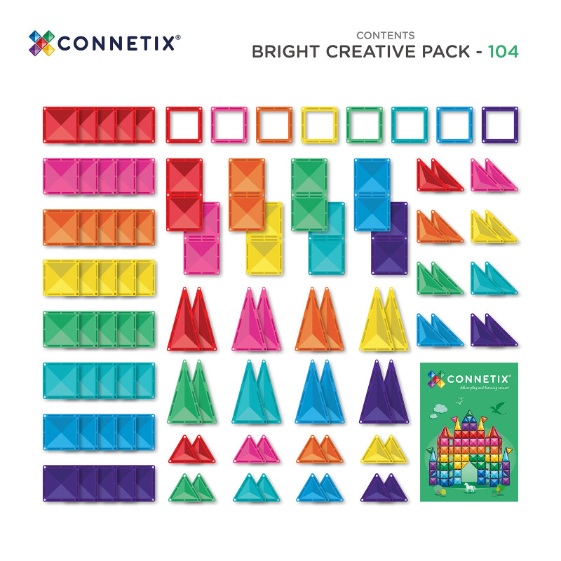 Costruzione magnetica CONNETIX® Bright Creative Pack 104 pezzi