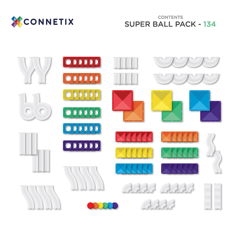 Costruzione magnetica CONNETIX® Super Ball Run Pack 134 pezzi