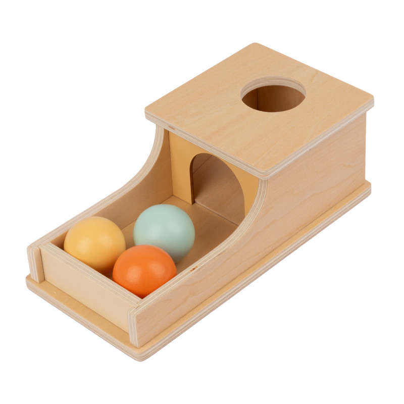 Scatola lunga Montessori con pallina Scatola lunga Montessori con pallina