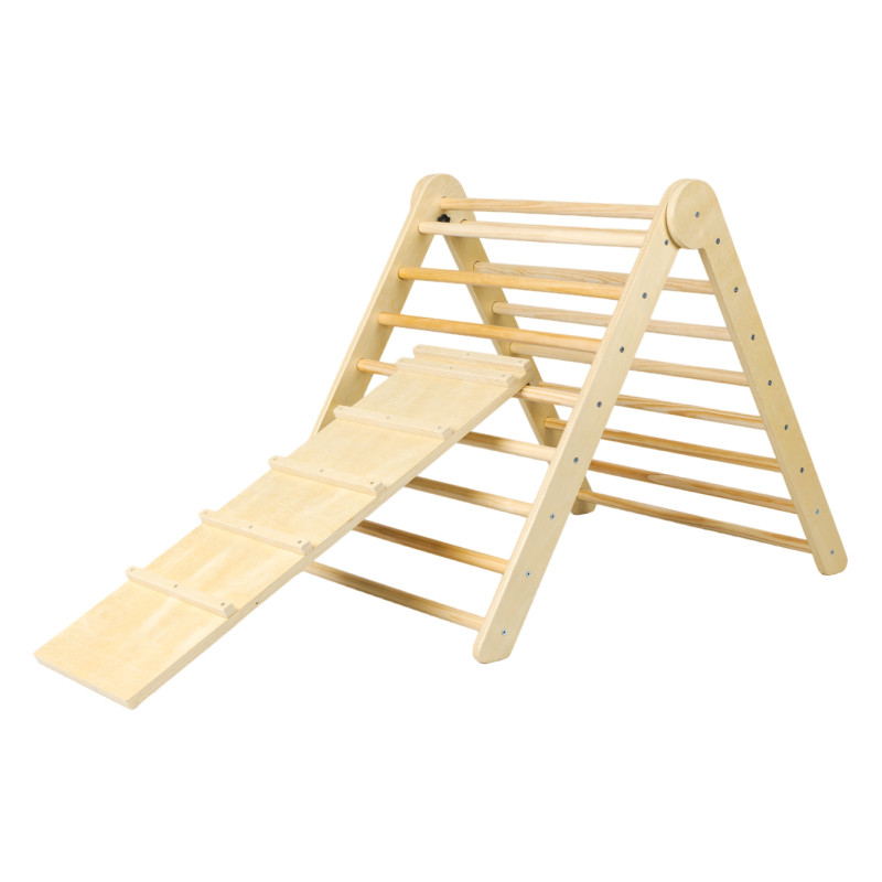 Il triangolo di Pikler aiuta il bambino a esplorare e sviluppare in sicurezza i propri limiti motori. Il triangolo di Pikler aiuta il bambino a esplorare e sviluppare in sicurezza i propri limiti motori.