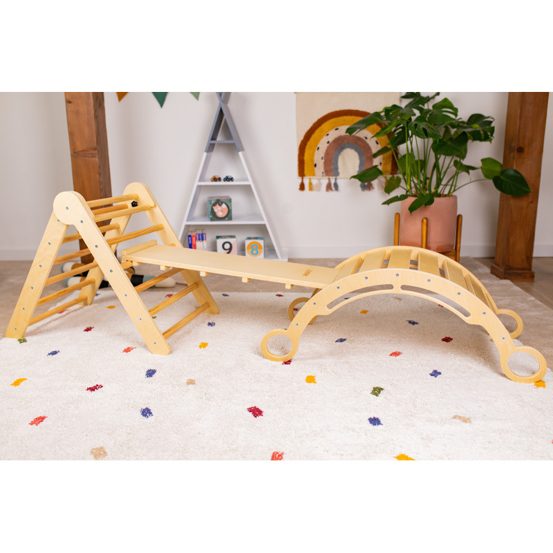 Set da arrampicata Pikler S con dondolo Montessori Set da arrampicata Pikler S con dondolo Montessori