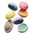 Stapelstein Original Set Rainbow Pastel con tavola da equilibrio Stapelstein Original Set Rainbow Pastel con tavola da equilibrio
