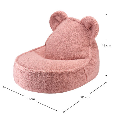 Poltrona sacco per bambini Wigiwama® - Guava Pink Bear Beanbag