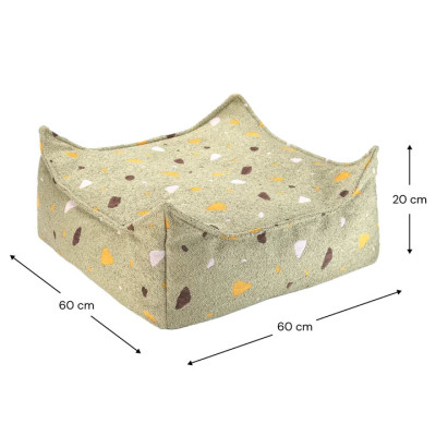 Ottoman Wigiwama® - Terrazzo Moss Square Ottoman