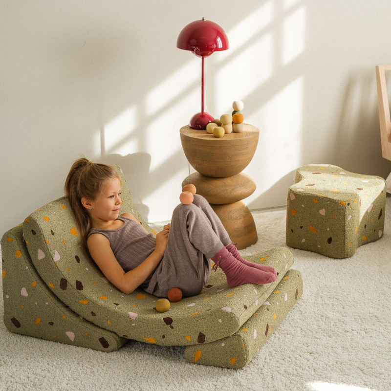 Poltrona letto per bambini Wigiwama® - Terrazzo Moss Moon Poltrona letto per bambini Wigiwama® - Terrazzo Moss Moon