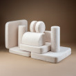 Divano per bambini Wigiwama® Cream White Settee Divano per bambini Wigiwama® Cream White Settee