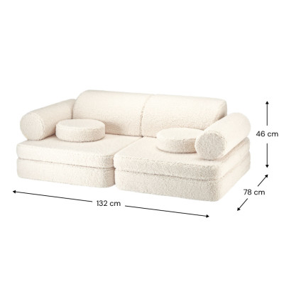 Divano per bambini Wigiwama® Cream White Settee