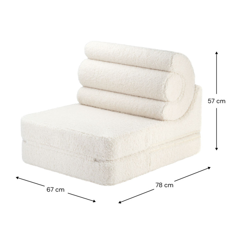 Poltrona letto per bambini Wigiwama® - Cream White Flipster Poltrona letto per bambini Wigiwama® - Cream White Flipster