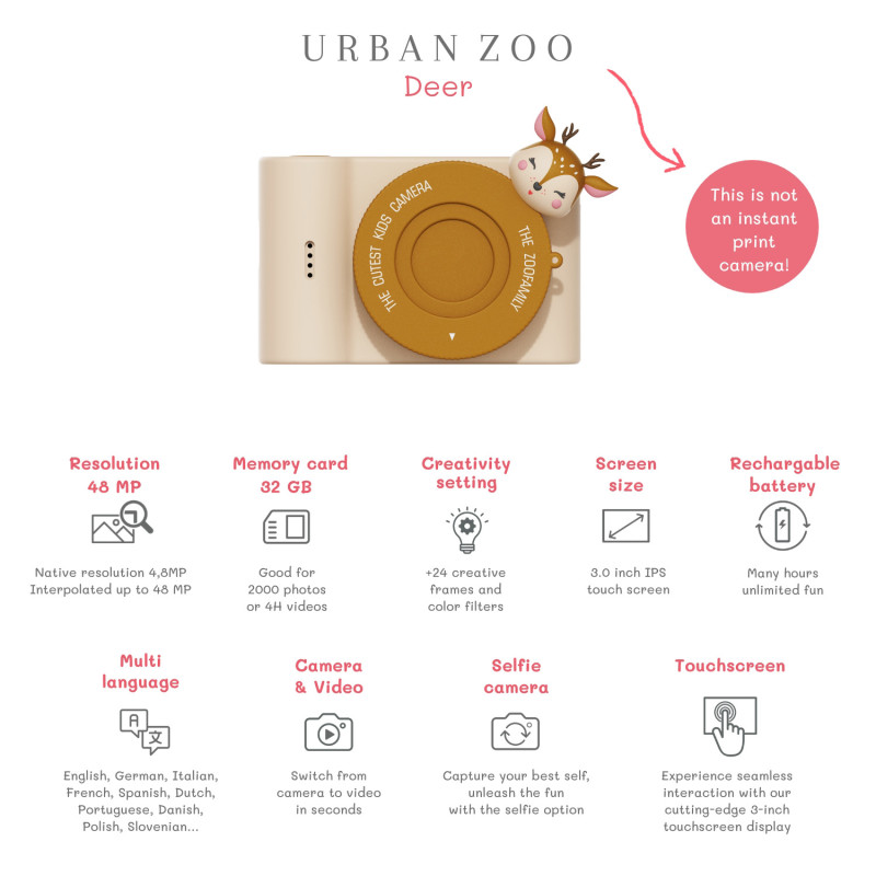 La fotocamera digitale per bambini The Zoofamily UrbanZoo – Capriolo