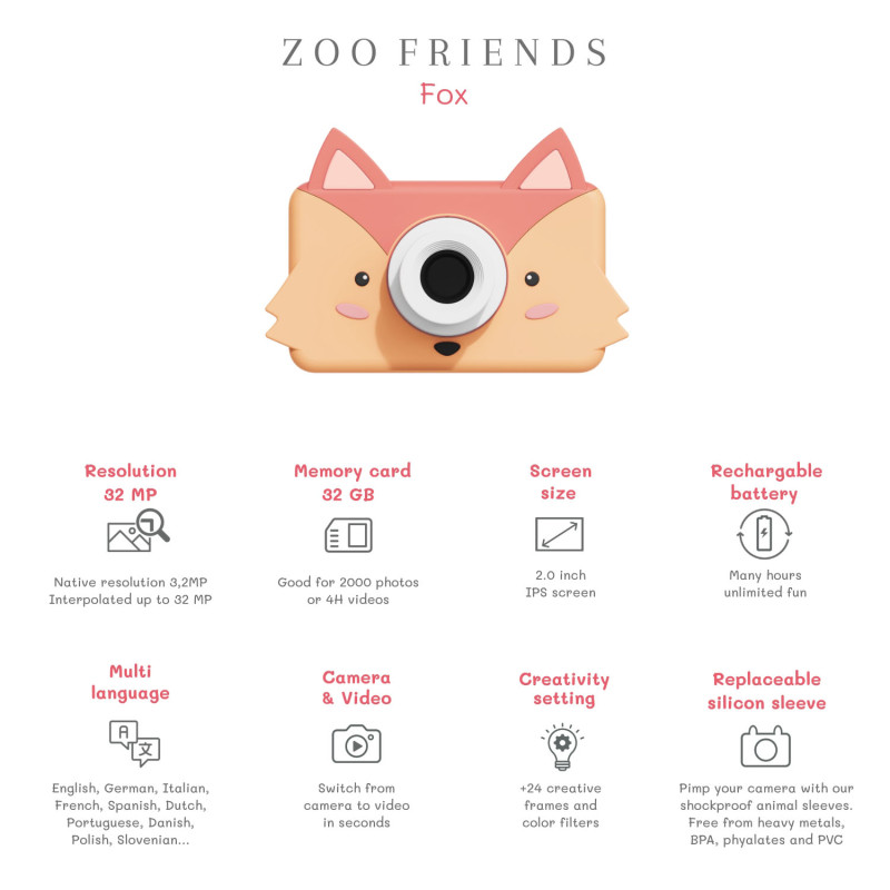 La fotocamera digitale per bambini The Zoofamily – Volpe La fotocamera digitale per bambini The Zoofamily – Volpe