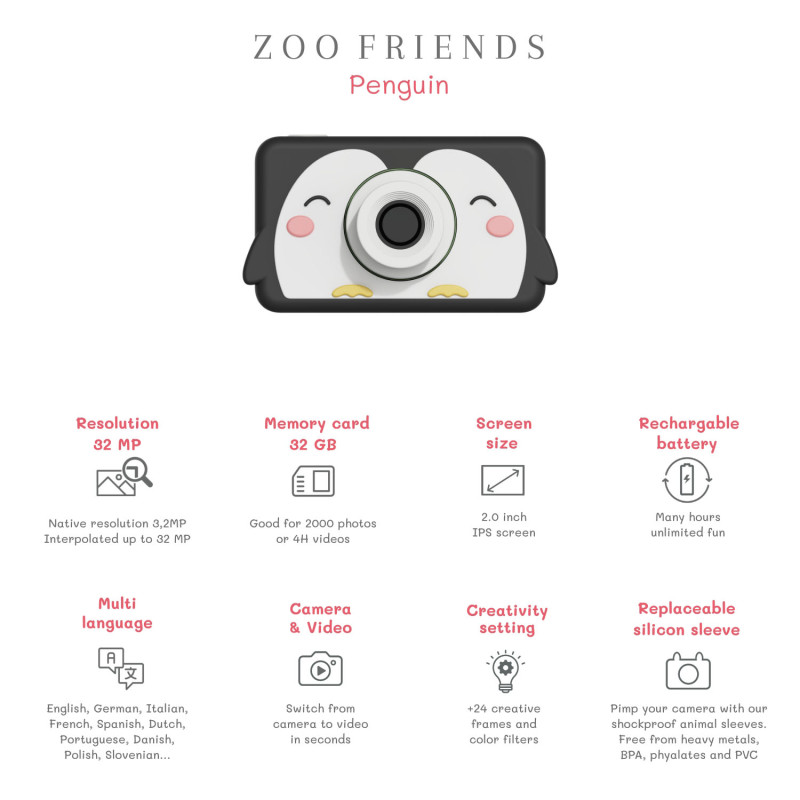 La fotocamera digitale per bambini The Zoofamily – Pinguino La fotocamera digitale per bambini The Zoofamily – Pinguino