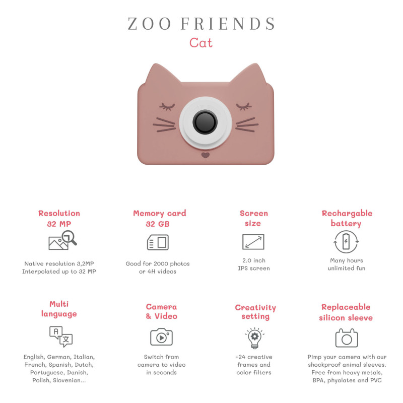 La fotocamera digitale per bambini The Zoofamily – Gatto La fotocamera digitale per bambini The Zoofamily – Gatto