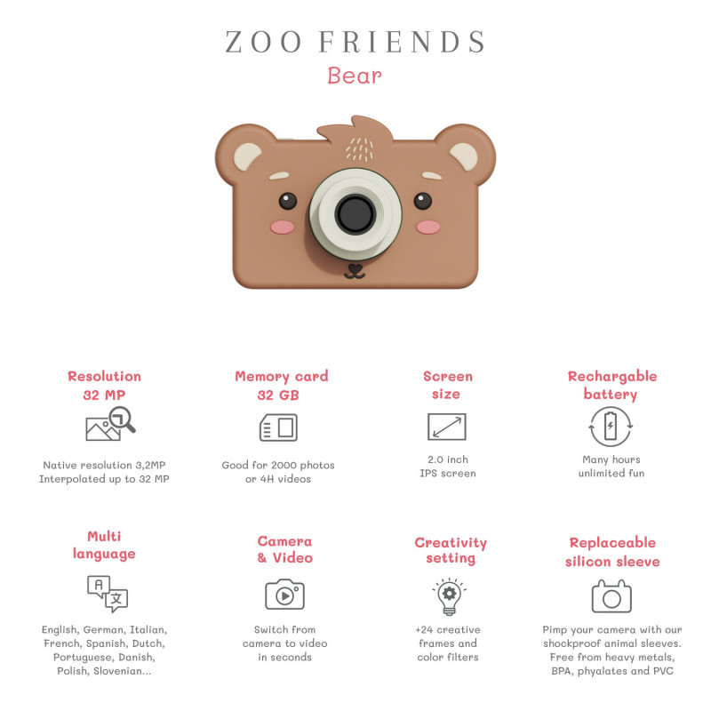 La fotocamera digitale per bambini The Zoofamily – Orso La fotocamera digitale per bambini The Zoofamily – Orso