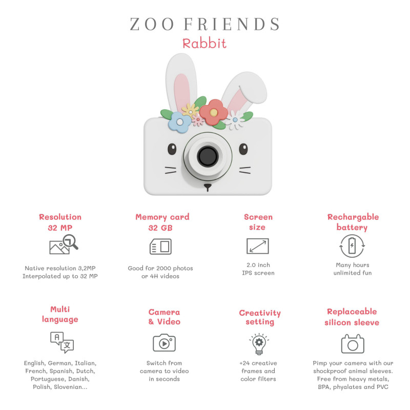 La fotocamera digitale per bambini The Zoofamily – Coniglietto La fotocamera digitale per bambini The Zoofamily – Coniglietto