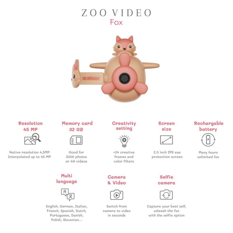 La videocamera digitale per bambini The Zoofamily Video – Volpe La videocamera digitale per bambini The Zoofamily Video – Volpe