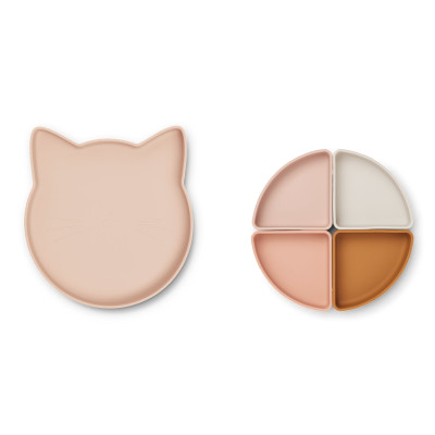 Piatto in silicone diviso LIEWOOD Gattina Rose