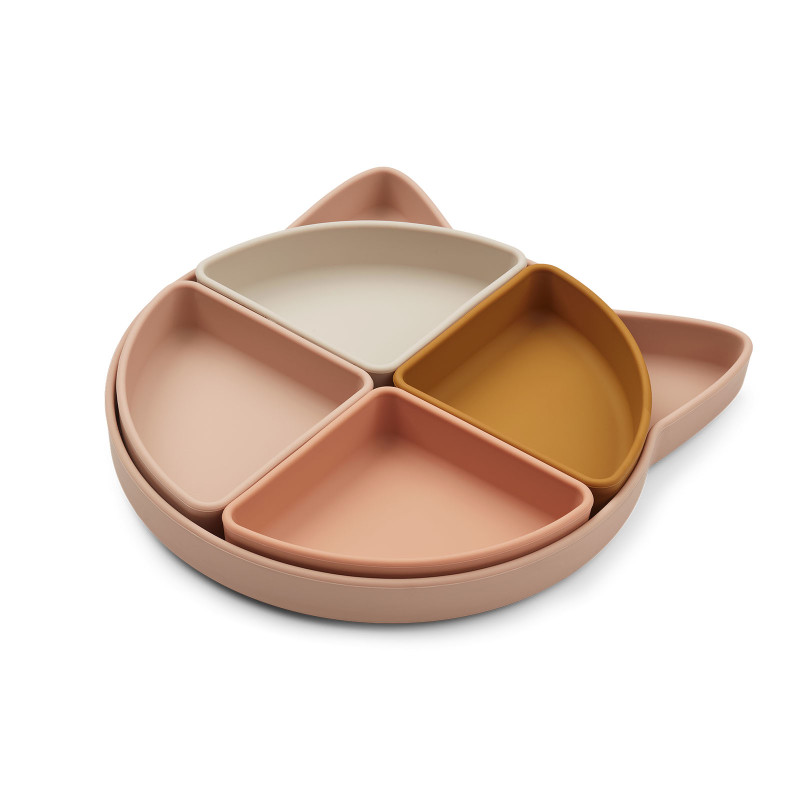 Piatto in silicone diviso LIEWOOD Gattina Rose