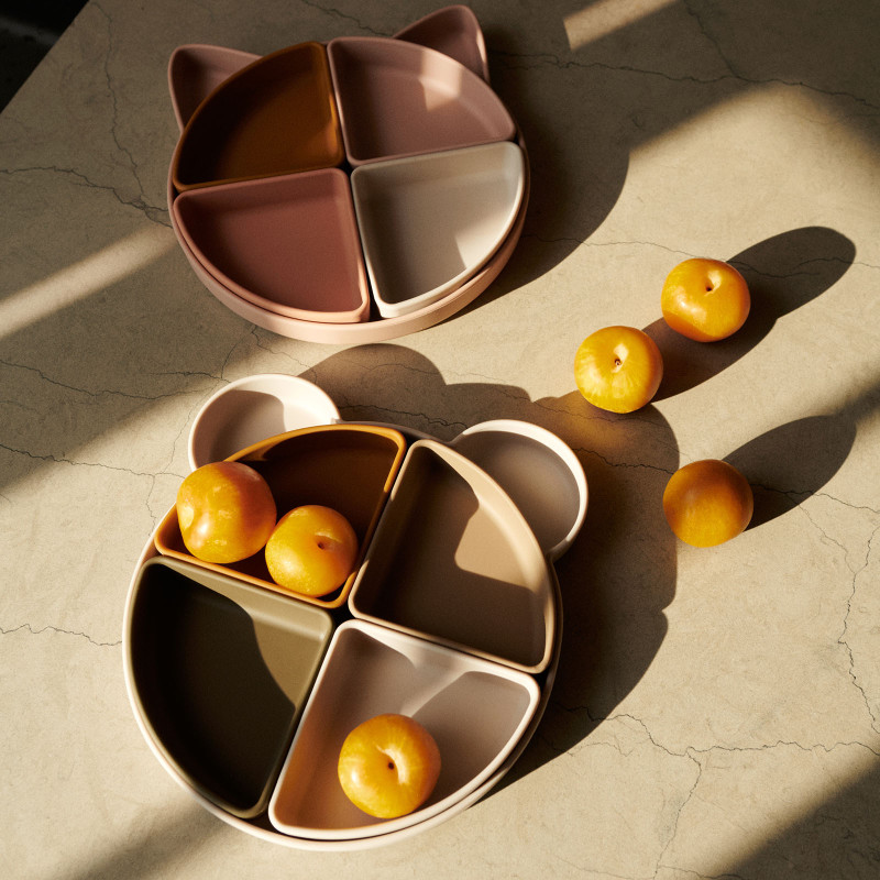 Piatto in silicone diviso LIEWOOD Gattina Rose