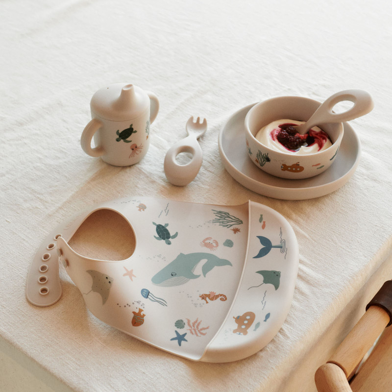 Bavaglini in silicone LIEWOOD Tilda Sea Creature Sandy 2 pezzi
