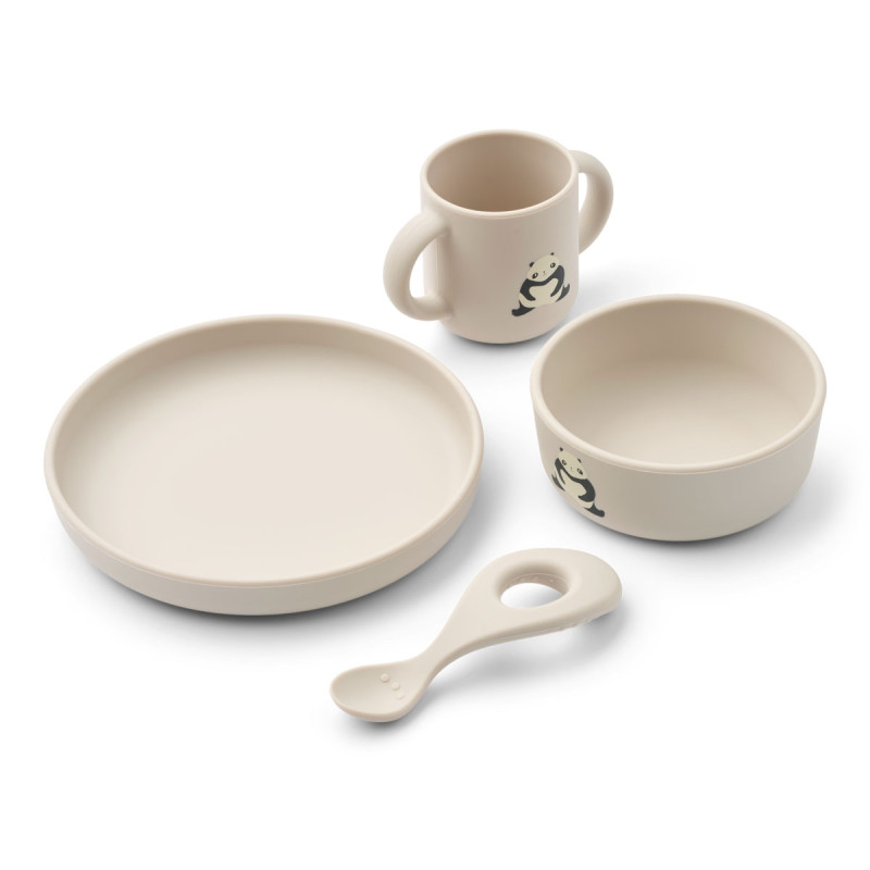 Set pappa in silicone LIEWOOD Vivi Panda / Sandy