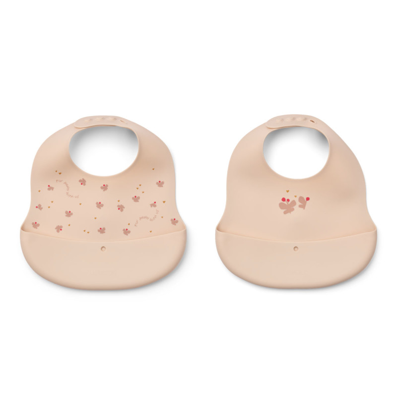 Bavaglini in silicone LIEWOOD Ember Mini Butterfly / Apple blossom 2 pezzi