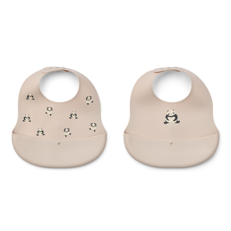 Bavaglini in silicone LIEWOOD Ember Panda / Sandy 2 pezzi