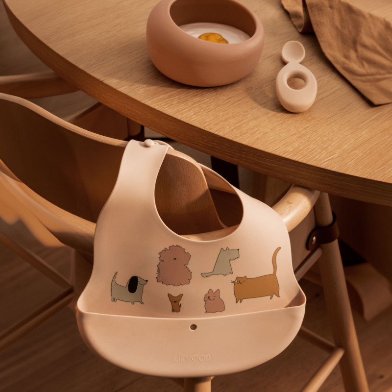 LIEWOOD ciotola in silicone con cucchiaio Sparia Tuscany Rose / Apple Blossom