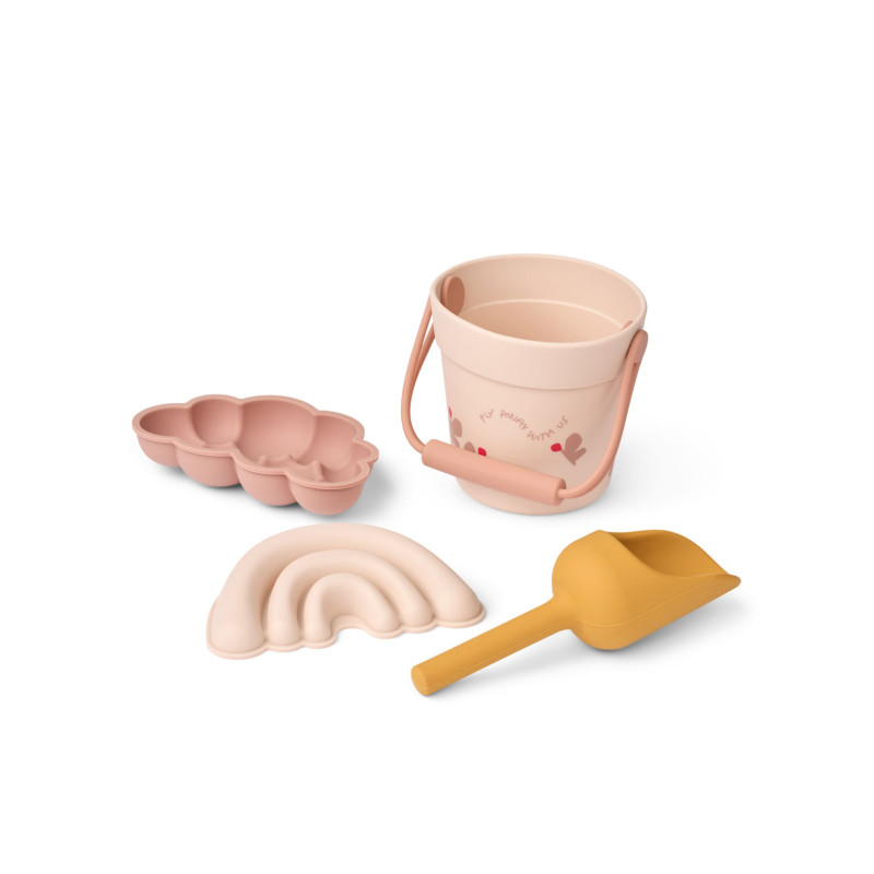 Set da spiaggia con secchiello e formine LIEWOOD Butterfly / Apple blossom