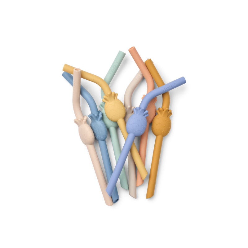 LIEWOOD cannucce in silicone Carlson Ananas set da 8