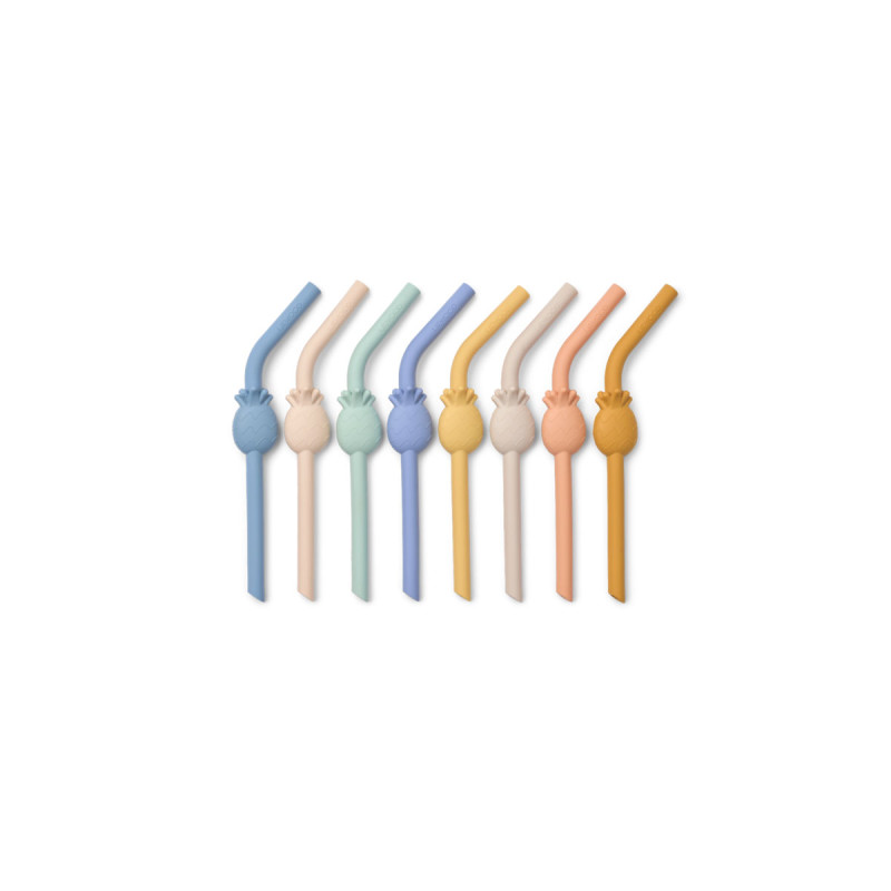LIEWOOD cannucce in silicone Carlson Ananas set da 8