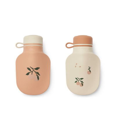 LIEWOOD bottiglia in silicone per smoothie Lizzie set da 2 Peach / Sea shell
