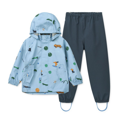 LIEWOOD set impermeabile Pedia – giacca e pantaloni Fun / Beach blue