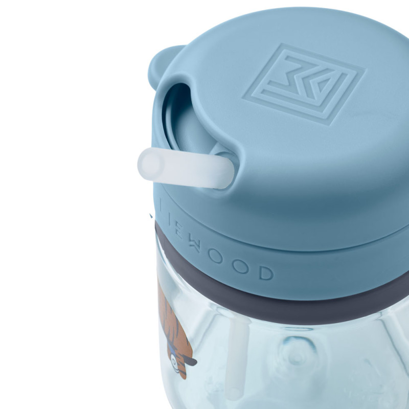 LIEWOOD Pavia bicchiere in tritan con cannuccia 280 ml Fun / Beach blue