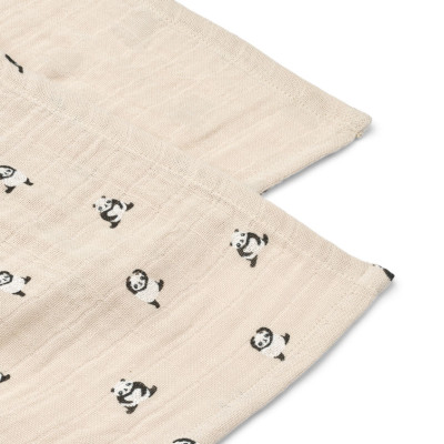 LIEWOOD teli muslin Lewis set da 2 pezzi Mini panda / Sandy mix