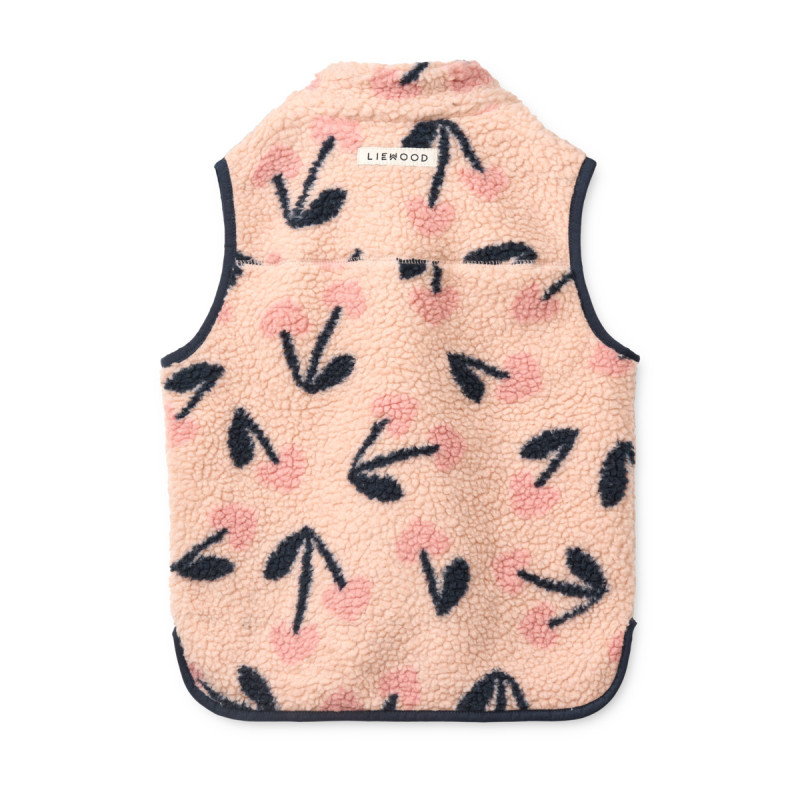 LIEWOOD gilet in pile Vada Mega Cherry Heart / Rosey