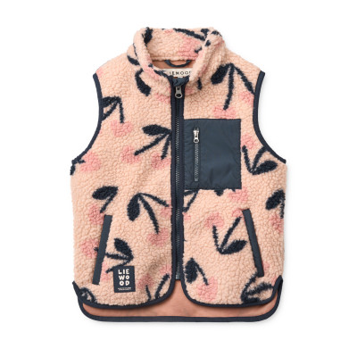 LIEWOOD gilet in pile Vada Mega Cherry Heart / Rosey