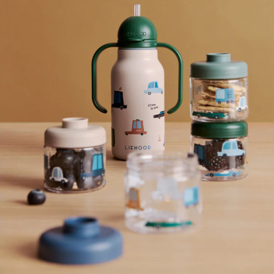 LIEWOOD Dominique contenitori in tritan per pappa 100 ml set da 4 Cars / Sandy