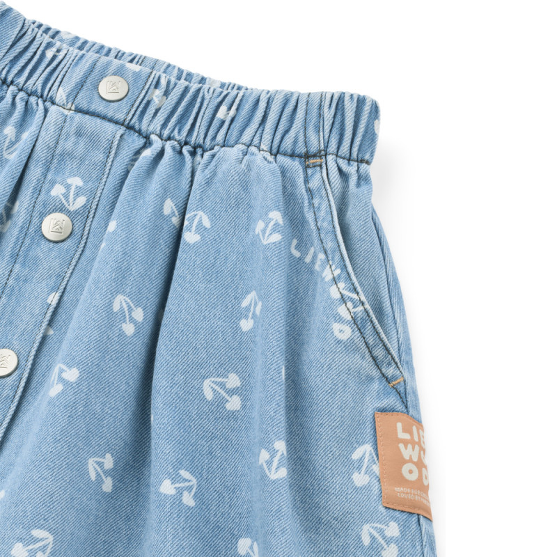 Gonna in denim da bambina LIEWOOD Rio Cherry heart sandy / Denim